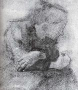 kathe kollwitz Sitting woman with crossed arms oil